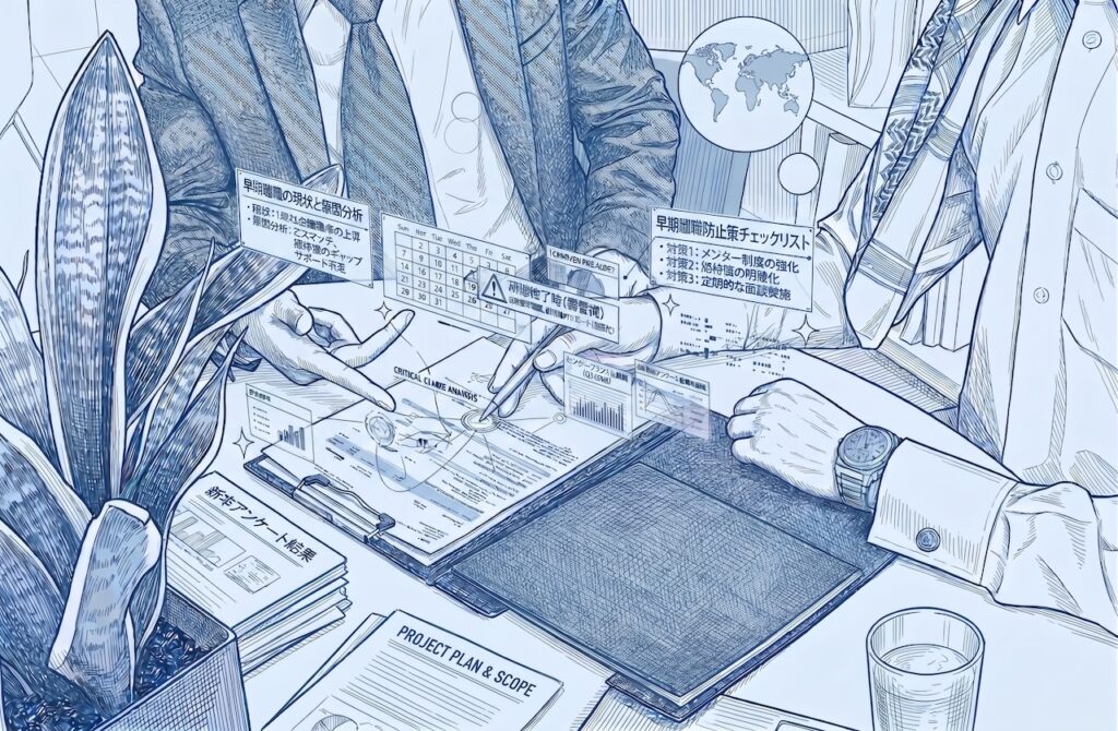 早期離職とは？新卒の最新離職率と、企業規模別に見た自社の基準線の引き方