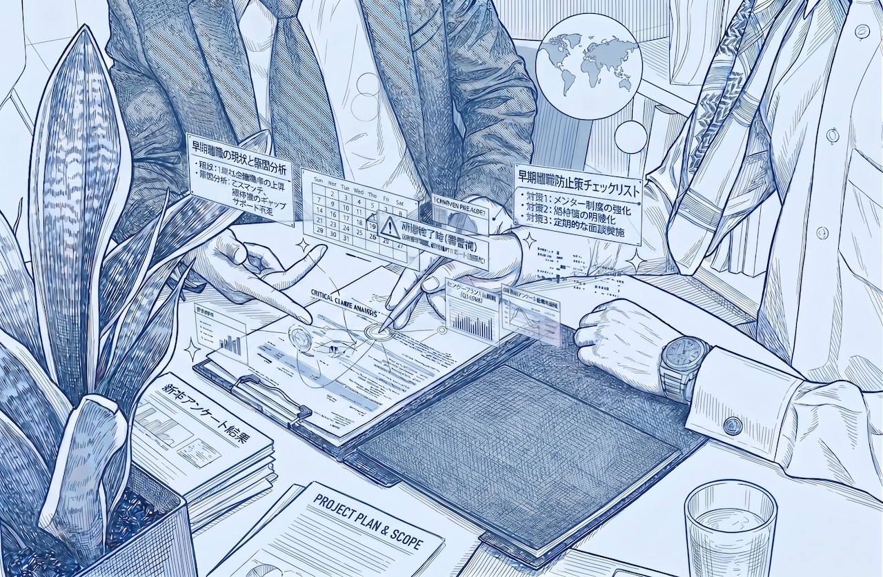 早期離職とは?新卒の最新離職率と、企業規模別に見た自社の基準線の引き方