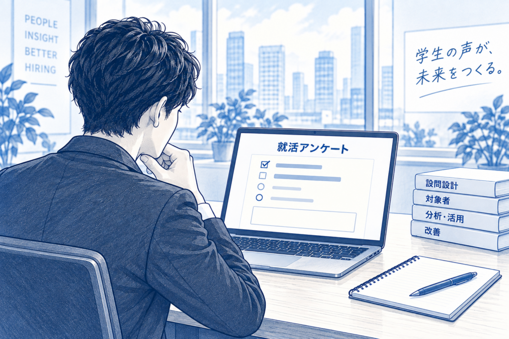 就活アンケートの作り方|説明会・インターンで使える質問例と回収のコツ